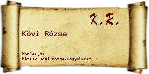 Kövi Rózsa névjegykártya