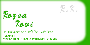 rozsa kovi business card